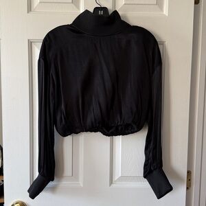 Zara Black High-Neck Crop Top